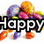 Pixelated Easter-themed buddy icon with colorful eggs, bunny outline, and text reading Happy Easter From Tezzi!