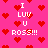 Pixelated pink background with red heart shapes and white text reading "I LUV U ROSS!!!" in two identical sections.