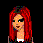 Pixel art buddy icon featuring a red-haired female character with punk styling and the word "PUNK" in bold red text on a black background.