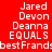 Red background with white pixelated text listing names and 'EQUALS' followed by partial phrase, two identical side-by-side versions of the same layout.
