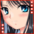 Anime-style avatar with blue eyes and black hair, showing sequential facial expression changes including mouth position shifts and subtle blush variations.