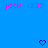 Blue background with pink text 'jock <333' repeated twice at top and two purple pixelated hearts at bottom.