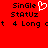 Red background with black pixelated text and a white heart symbol; the right side lacks the heart.