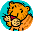 Animated sequence of a cartoon tiger with orange fur and black stripes, showing various expressions including closed eyes, open mouth with pink tongue, and wide-open jaws revealing white teeth.