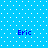 Blue background with white dots and four instances of the name Eric in blue text arranged in a pattern