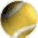 Five circular yellow tennis balls with white seams rotate clockwise against a gray background, each showing a different angle of the ball's surface.