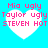 Pixelated heart-shaped icon with pink text on a cyan background, showing four identical static frames.