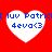 Red background with four white heart shapes, each containing blue text reading 'luv Patrick' and '4eva<3'.