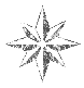 Three silver star-shaped icons with pixelated textures arranged in a triangular layout on a gray background.
