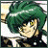 A 48x48 pixel buddy icon featuring a green-haired anime character with yellow eyes on the left, paired with "Anime IM" text and a stylized signature on the right against a black background.