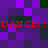 Pixelated purple and dark green checkered background with red text repeating 'DANCE!!!' across two horizontal bands.