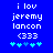 Blue background with white pixelated text reading 'i lov jeremy lancon (333)' and five cyan plus signs below, where the third sign changes from light blue to darker blue between frames.