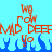 Red pixelated text 'MD DEER MD DEER' and 'Yo' on light blue background with blue flame-like shapes below, animated.