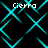 Cyan geometric pattern with four instances of the text 'Cierra' in white pixelated font on a black background