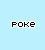 A 3x2 contact sheet of a pixelated animated icon featuring the Pillsbury Doughboy with text fragments "POKE", "me", "and", and "die" on light blue backgrounds, arranged across six frames.