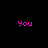 Four identical pink pixelated 'You' text elements arranged in a on a black background