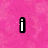 Pixelated text 'i love pink' on a textured pink background with a gray square in the bottom right corner.