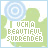 identical pixelated icons featuring a light blue circular target symbol above green silhouettes with text reading "SUCH A BEAUTIFUL SURRENDER" in white block letters