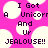 Pixelated text on a bright pink background with white circular shapes, reading "I Got A Unicorr A And Ur JEALOUSE!!" in dark purple block letters.