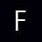 A white capital letter F with a subtle gray shadow effect on a solid black background, centered in the frame.