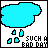 Pixelated weather-themed icon set with rain clouds and suns, each displaying "SUCH A BAD DAY" text in a