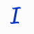 Blue 'I' letter, red heart outline, KFC ice cream cup, fried chicken bucket, and French fries box with scattered blue letters on white background.