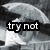 A black-and-white animated sequence shows a figure holding an umbrella, with text overlays changing across frames.