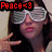 Pixelated image of a person wearing large silver goggles, holding a phone to their ear, with red digital text reading "Podcast" above.