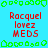 A static digital image with a bright cyan background, displaying repeated red text and green pixelated border elements.
