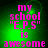 Four identical display pink pixelated text on a green gradient background with subtle light effects