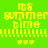 Pixelated yellow text reads "its summer time" on a green background with a yellow border and three heart symbols below.