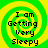 Four identical display a green and yellow spiral background with black text reading "I am Getting Very Sleepy" in a pixelated font