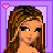 A 5x4 contact sheet of pixel art frames showing a cartoon female character named Kelsey in various poses and outfits, with heart icons in top-left corners of each frame on purple borders.