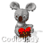 A 3x3 contact sheet of a pixelated koala animation holding hearts with