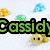 Pixelated green turtle with yellow shell and black eyes, surrounded by floating colored bubbles, with green text reading 'Cassidy Turtle' overlaid.