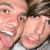 Two people in close-up, one with tongue out and the other smiling, displayed across four