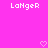 Pixelated text and heart symbols on a bright pink background with no visible animation changes.