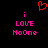 Red pixelated heart above pink text 'i LOVE NoOne' on black background, two identical side-by-side versions.