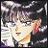 Pixelated anime-style character with dark hair and red ear accessory, next to black background with white text reading 'Anime IM' and 'com'