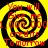 Yellow and black spiral background with red text reading "You will Give me 1,000,000 credits Tomorrow" in four identical