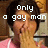 A person in a pink shirt covers their mouth with a hand, with pixelated text reading "Only a gay man" and "would make" in the top and "PINK CUPCAKES!" in the bottom