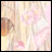 A 48x48 pixel buddy icon featuring a blurred anime-style character on the left and text reading "AnimeIM" with "com" below it on a black background, presented as part of an animated contact sheet.