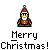 A 4x3 contact sheet of pixel art Santa Claus animations with varying candy cane props and text, displayed on a gray background.