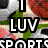 Pixelated sports-themed icon with text overlays and sports equipment imagery.