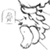 Static 50x50 pixel buddy icon featuring a stylized black-and-white character with flowing hair and dynamic pose, accompanied by a small circular emblem on the left side.