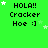 Green background with repeated text 'HOLA!! Cracker Hoe :]' and white stars, showing animation changes in star positions across frames.