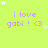 A bright green background displays repeated purple text 'i love gabi ! <3' with white stars scattered around, some of which change position across frames.