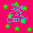 A static image with a bright pink background filled with green stars and light blue text reading "Zoe Candy" in pixelated font.