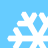 Four white snowflake icons arranged in a on a solid light blue background, each with distinct branching patterns