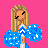 Pixel art cheerleader with blonde hair and blue pom-poms, shown in three sequential poses against a pink background with 'Cheer' and 'Leader' text boxes.